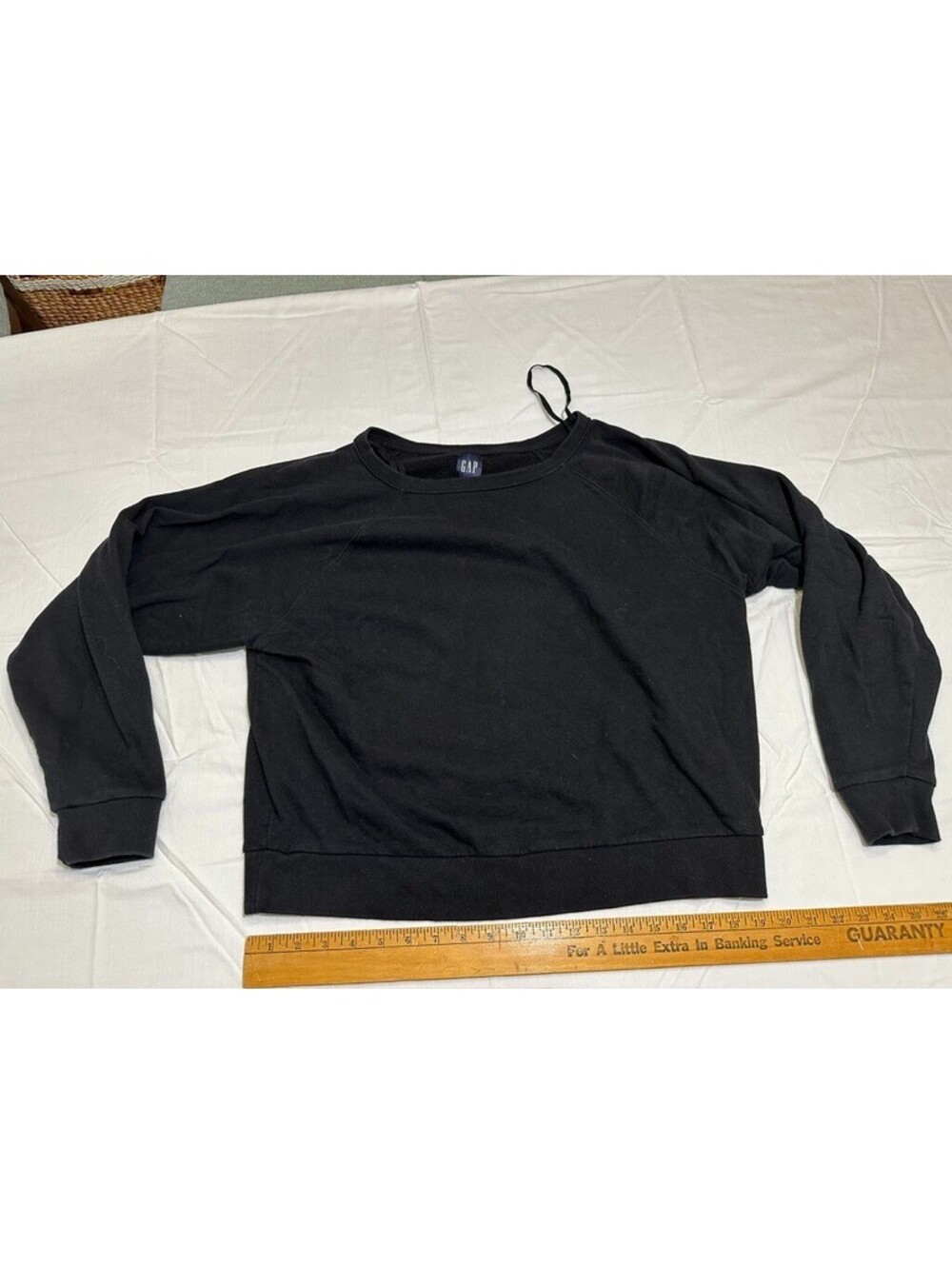 GAP Vintagesoft Raglan Sweatshirt Womens Size M Heather Light Black